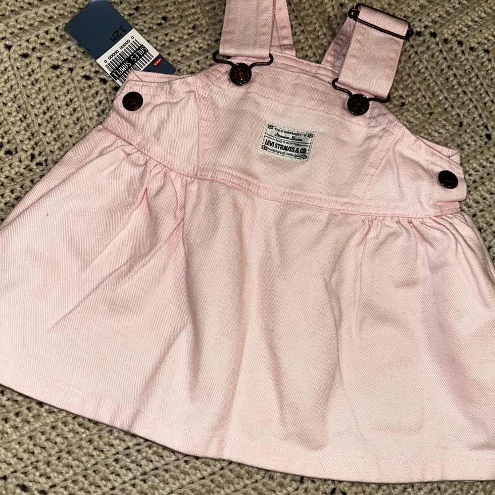 Vintage Levi's Pink Baby Overalls with Button Accents